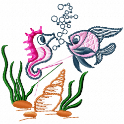 Fishes Embroidery Design 2